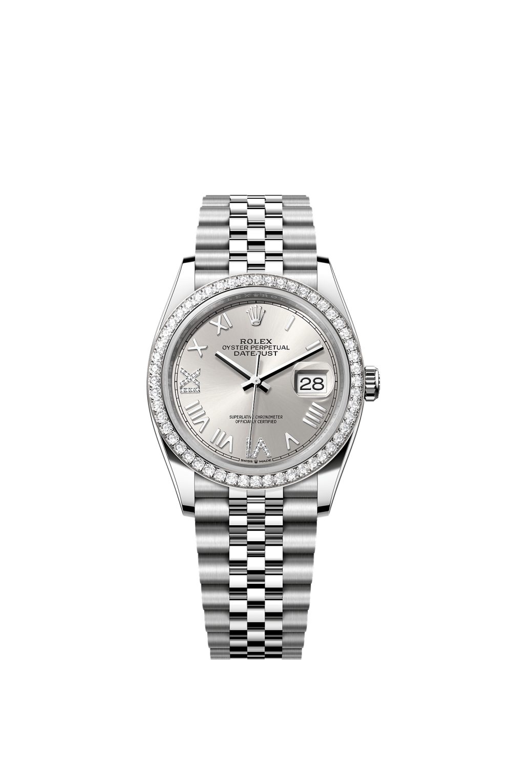 Datejust 36 – Oystersteel, white gold and diamonds