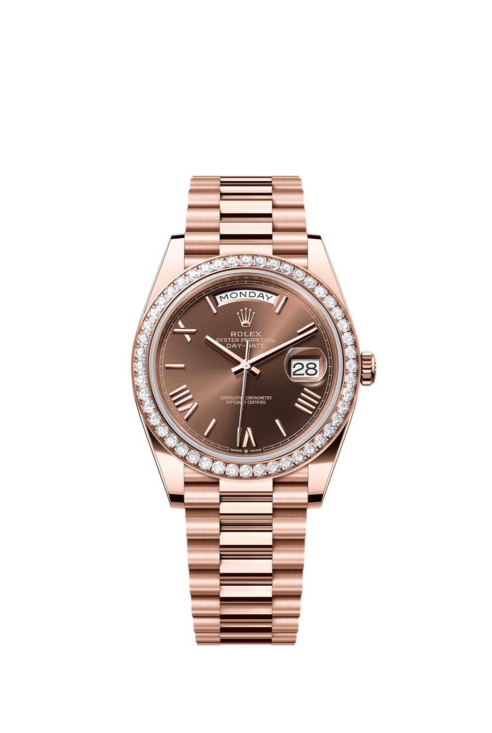 Day-Date 40 – Everose gold and diamonds