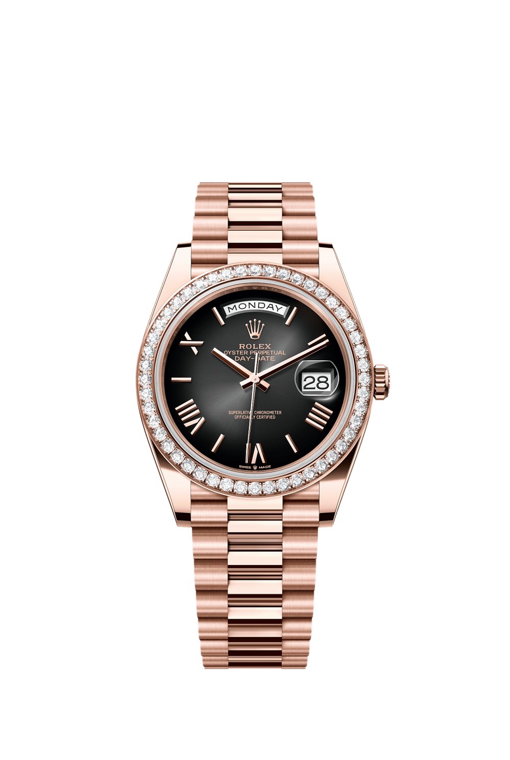 Day-Date 40 – Everose gold and diamonds