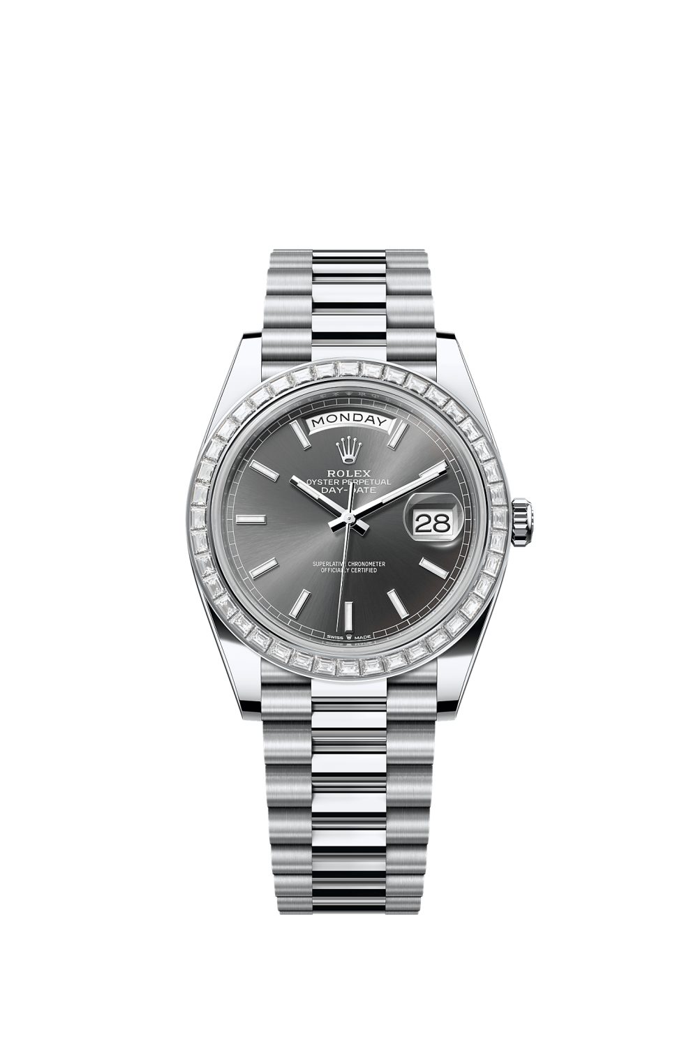 Day-Date 40 – platinum and diamonds
