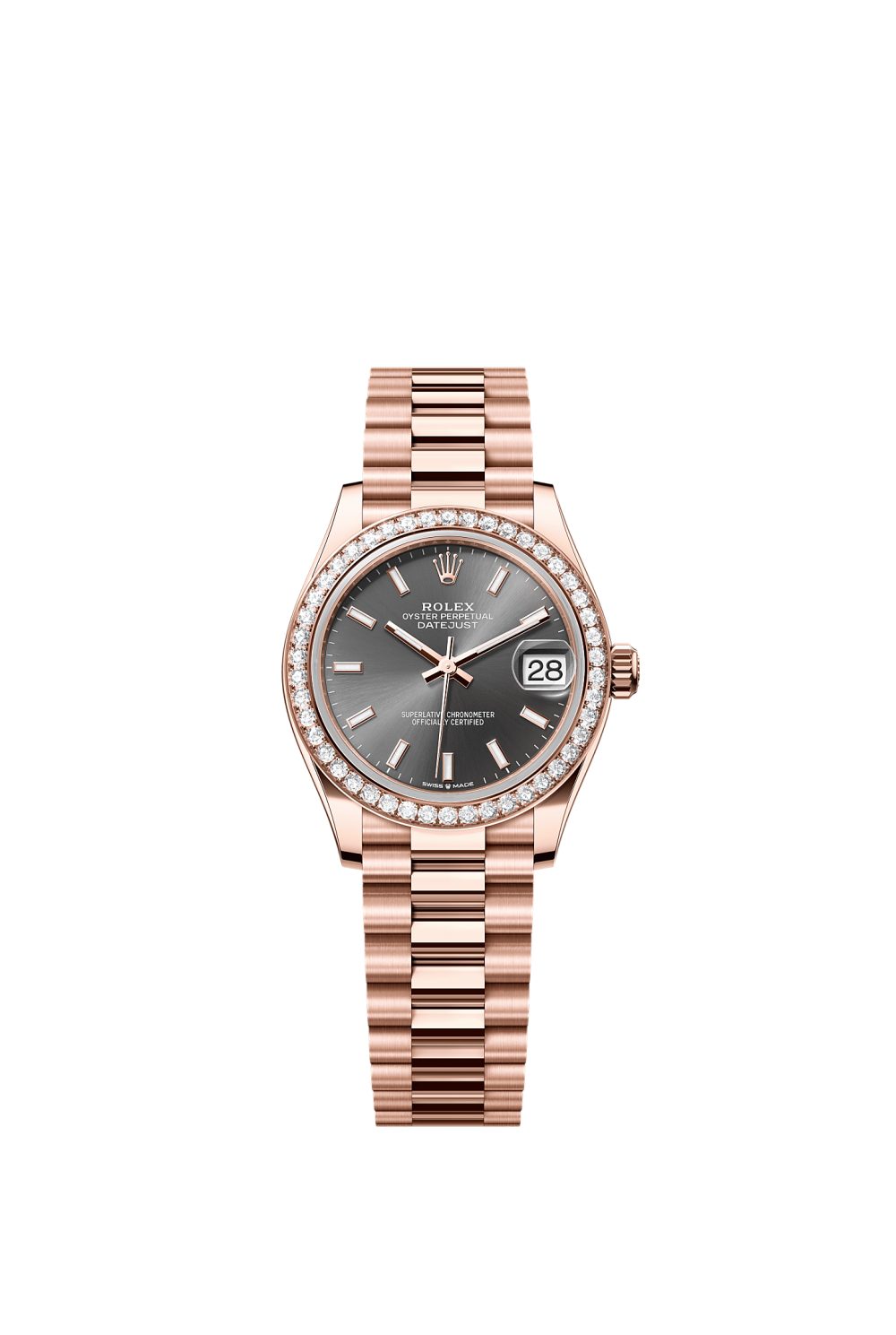 Datejust 31 – Everose gold and diamonds