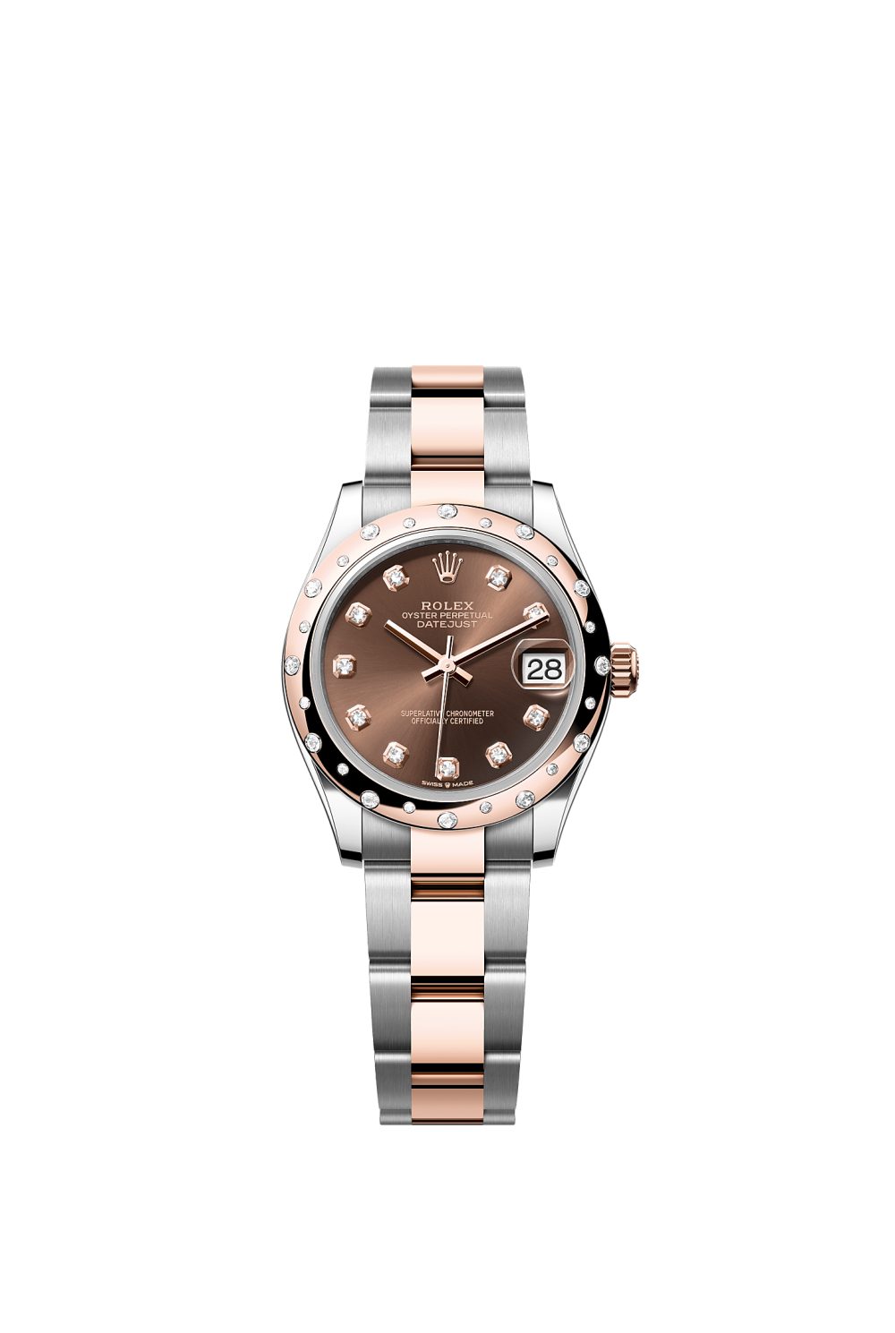 Datejust 31 – Oystersteel, Everose gold and diamonds