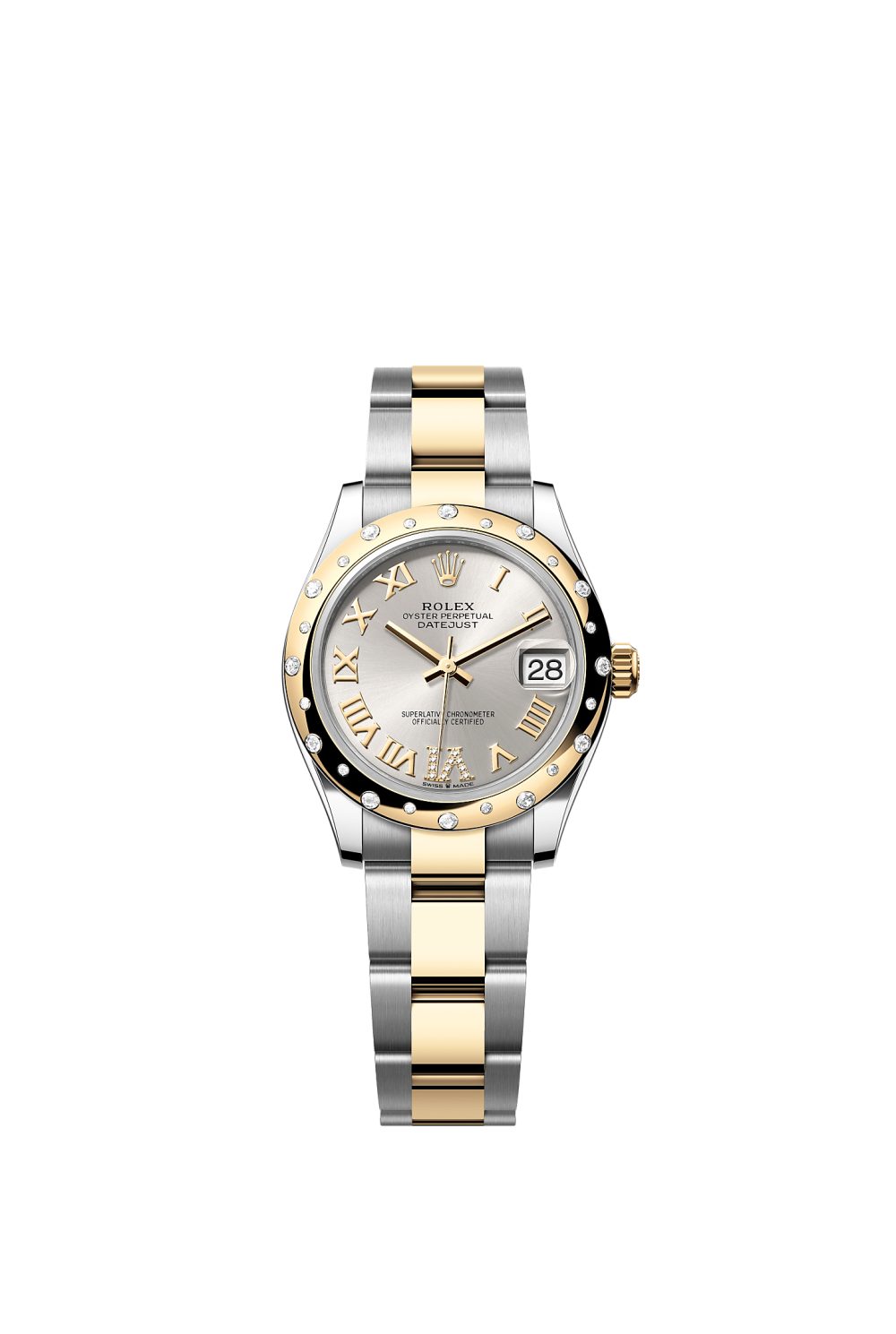 Datejust 31 – Oystersteel, yellow gold and diamonds