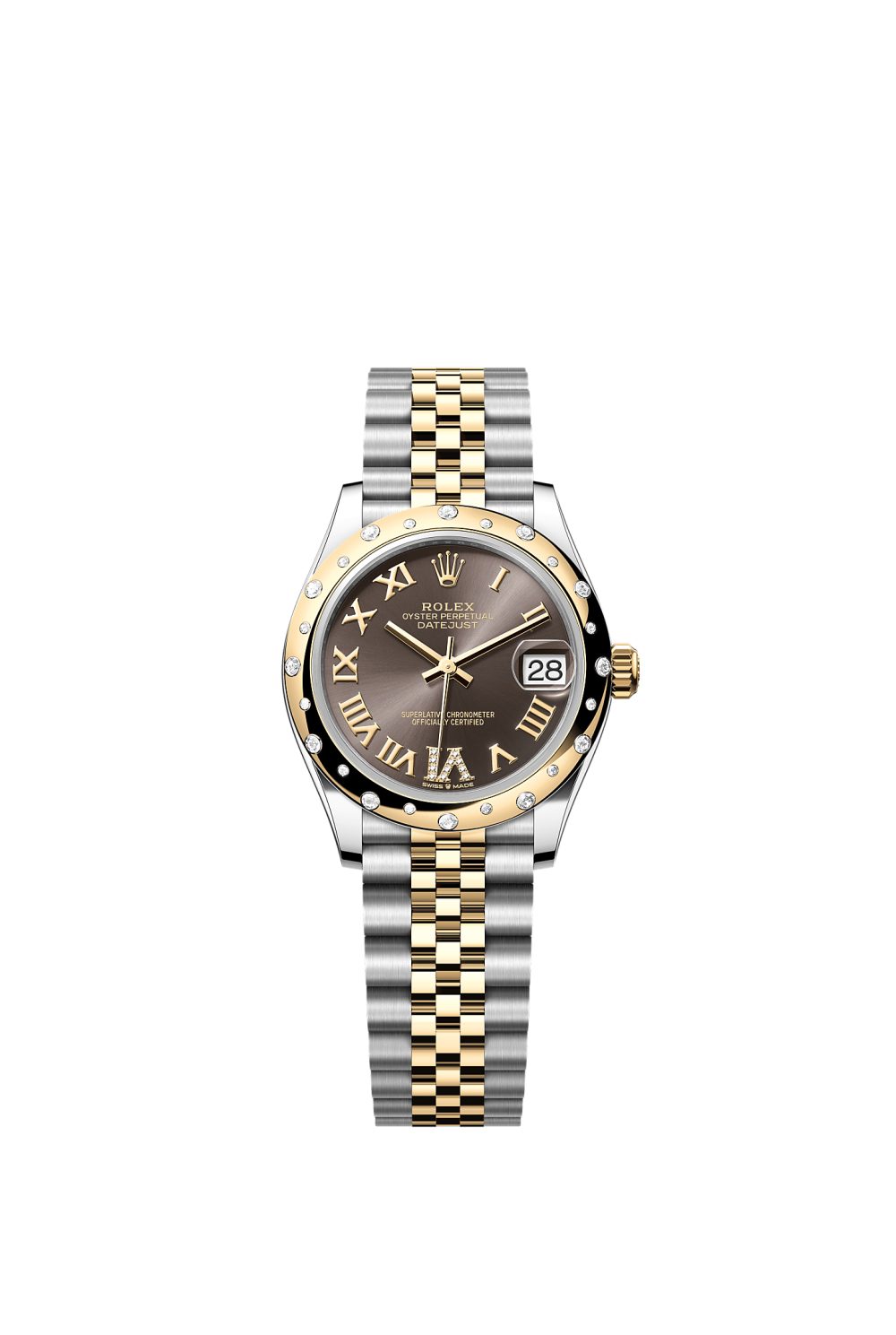 Datejust 31 – Oystersteel, yellow gold and diamonds