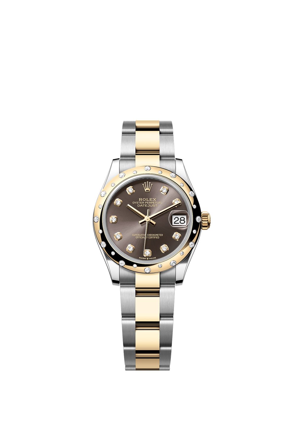 Datejust 31 – Oystersteel, yellow gold and diamonds