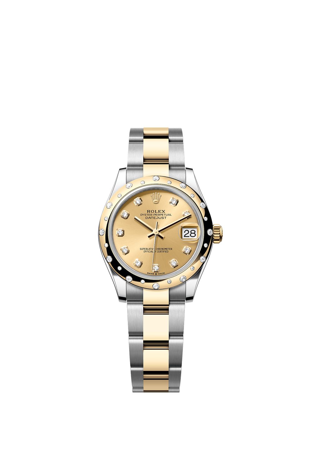 Datejust 31 – Oystersteel, yellow gold and diamonds