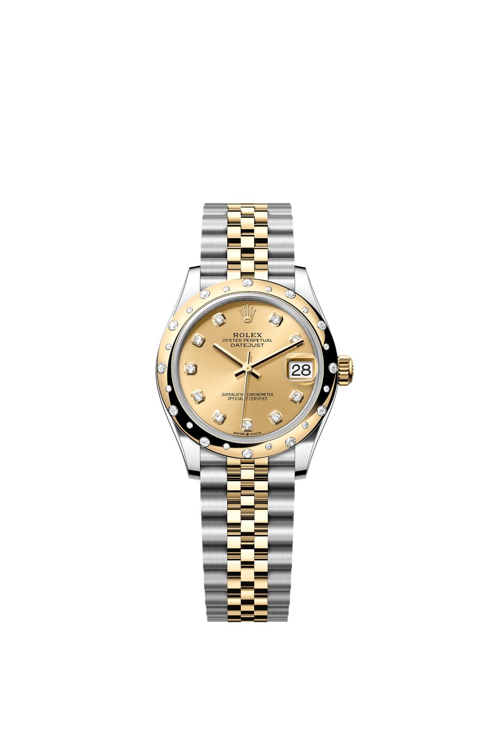 Datejust 31 – Oystersteel, yellow gold and diamonds