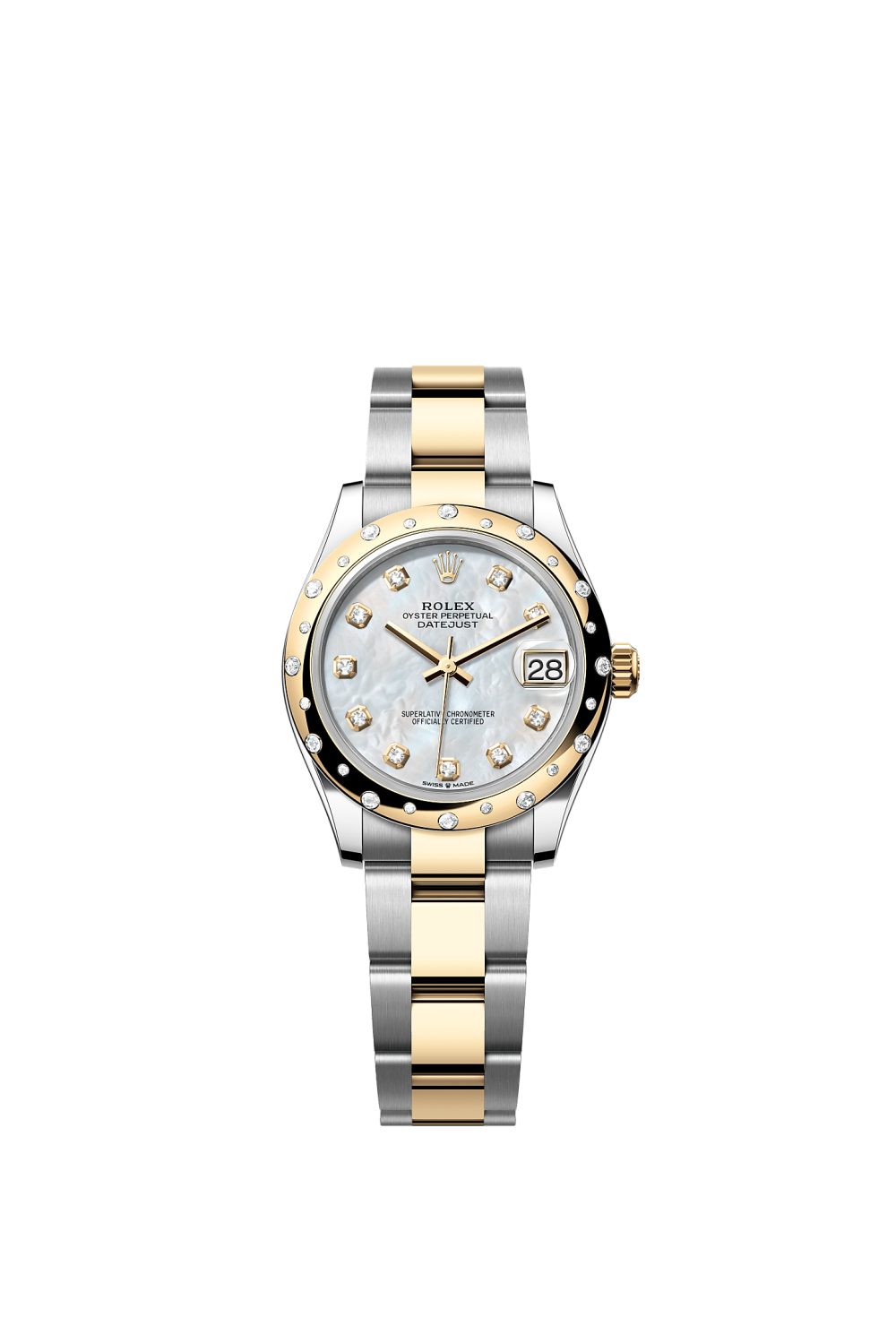 Datejust 31 – Oystersteel, yellow gold and diamonds