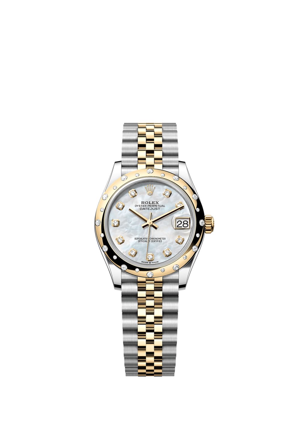 Datejust 31 – Oystersteel, yellow gold and diamonds