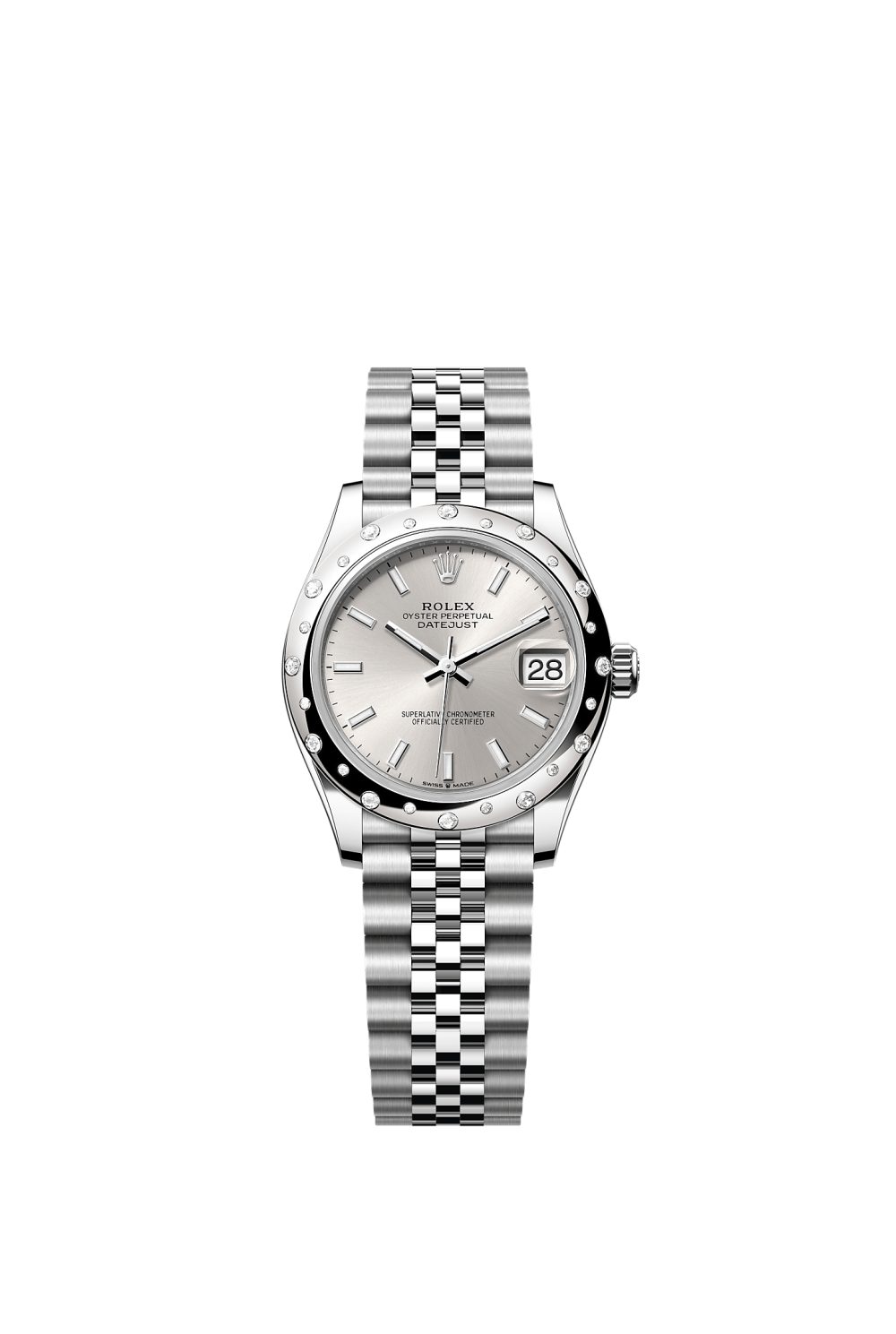 Datejust 31 – Oystersteel, white gold and diamonds