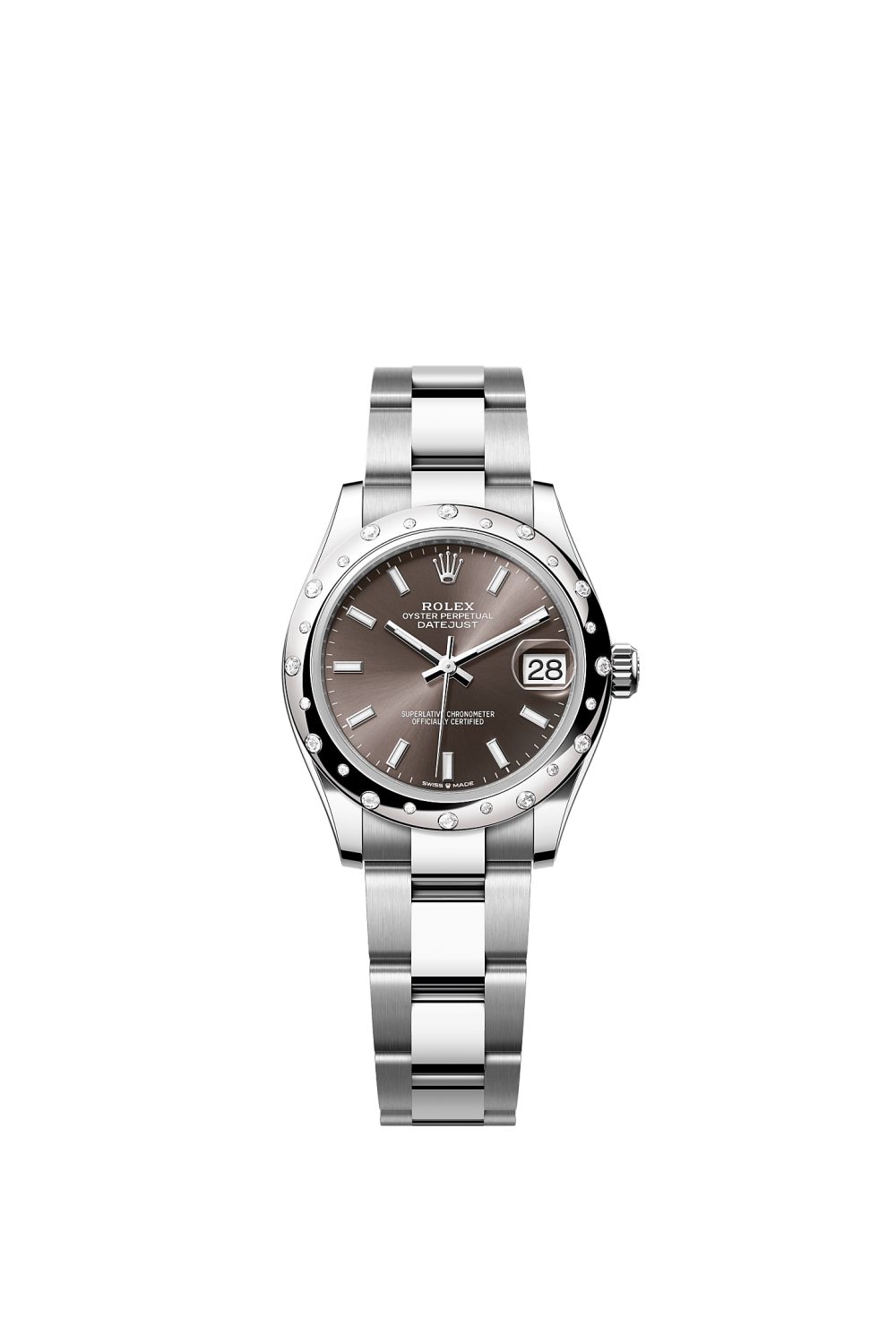 Datejust 31 – Oystersteel, white gold and diamonds