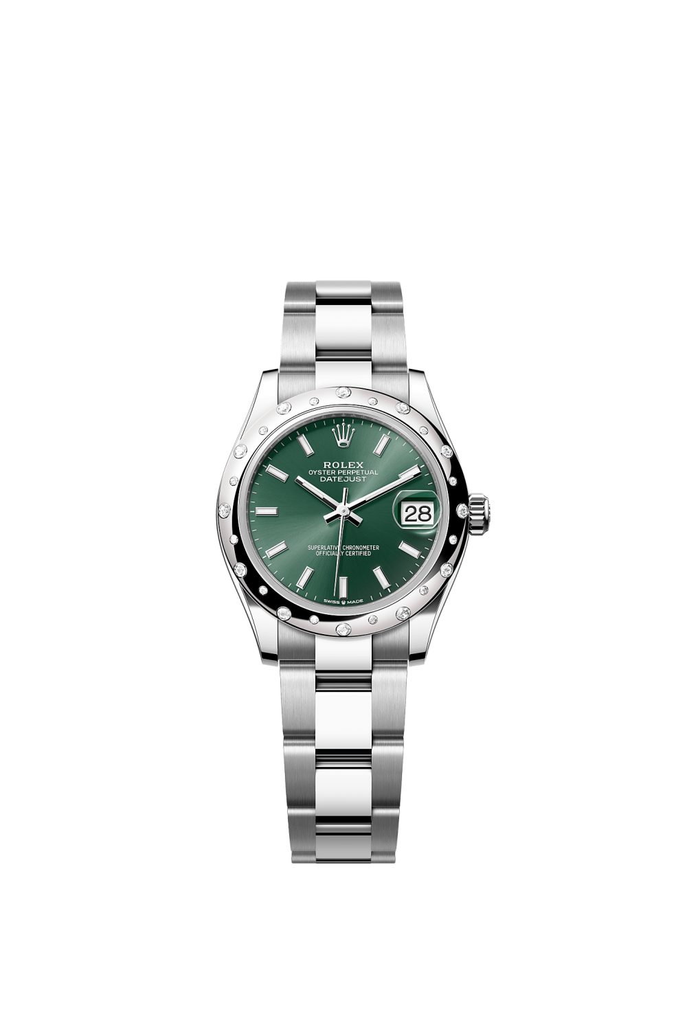 Datejust 31 – Oystersteel, white gold and diamonds