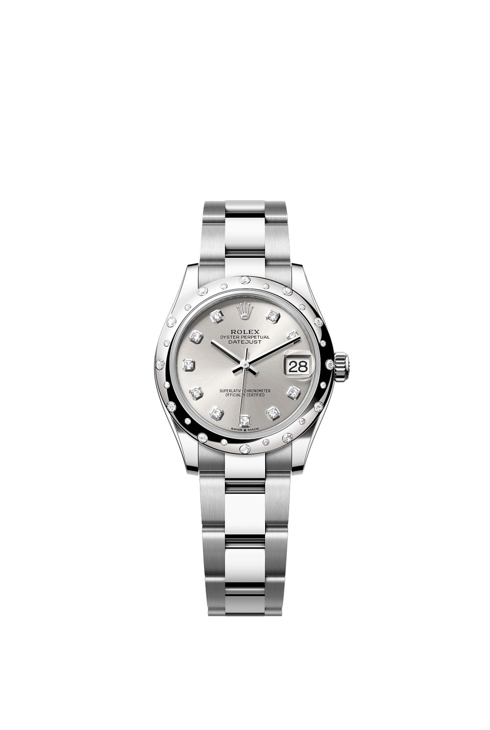 Datejust 31 – Oystersteel, white gold and diamonds