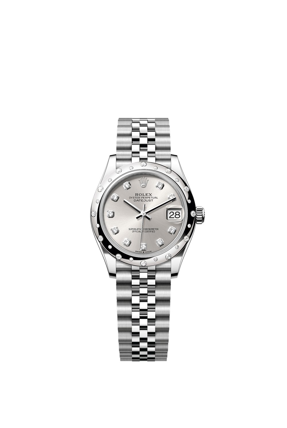Datejust 31 – Oystersteel, white gold and diamonds
