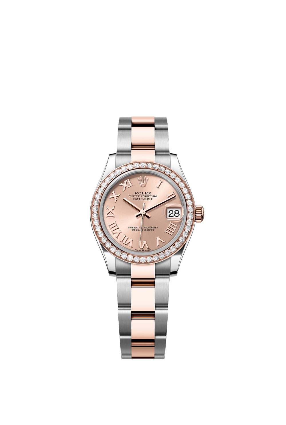 Datejust 31 – Oystersteel, Everose gold and diamonds