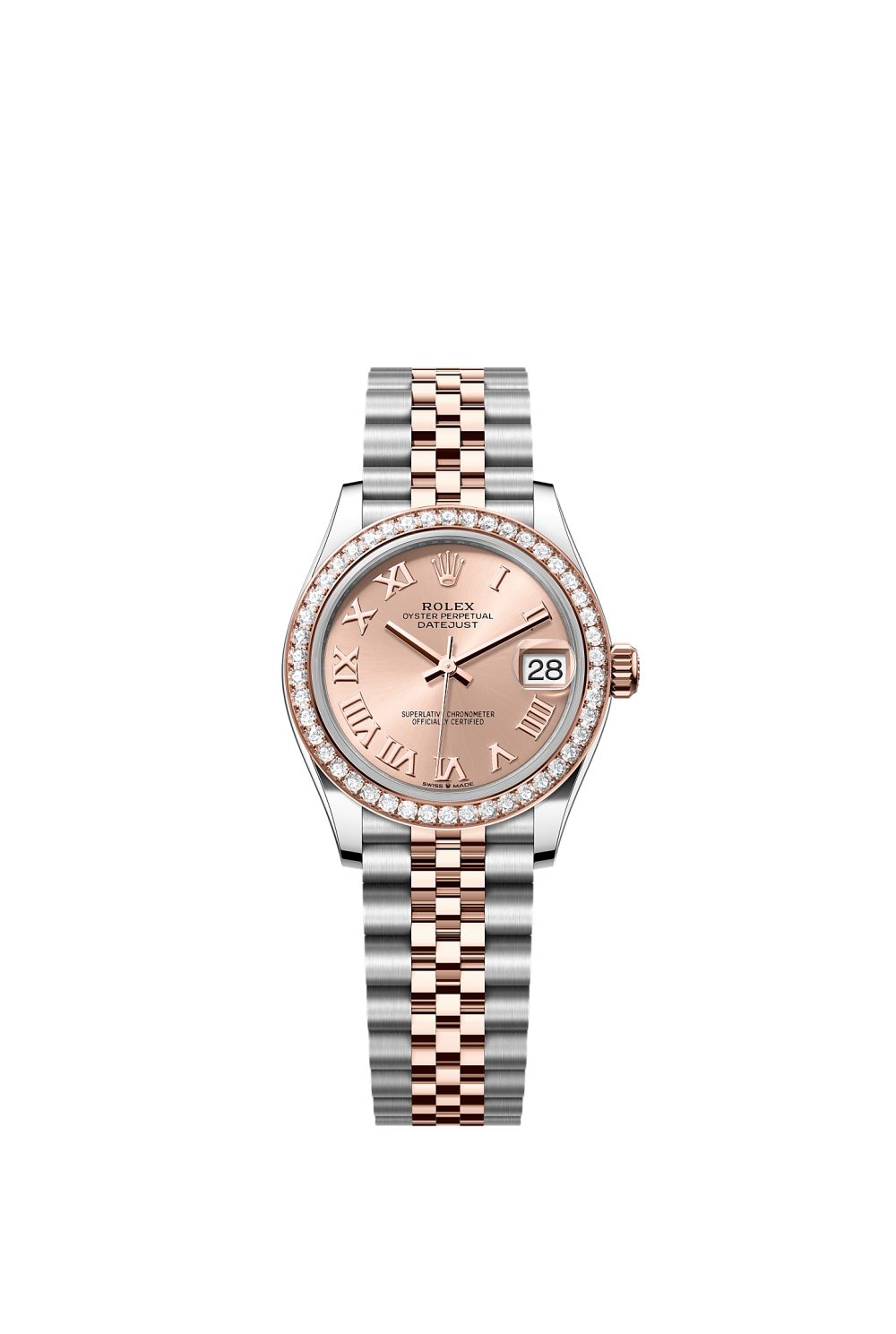 Datejust 31 – Oystersteel, Everose gold and diamonds