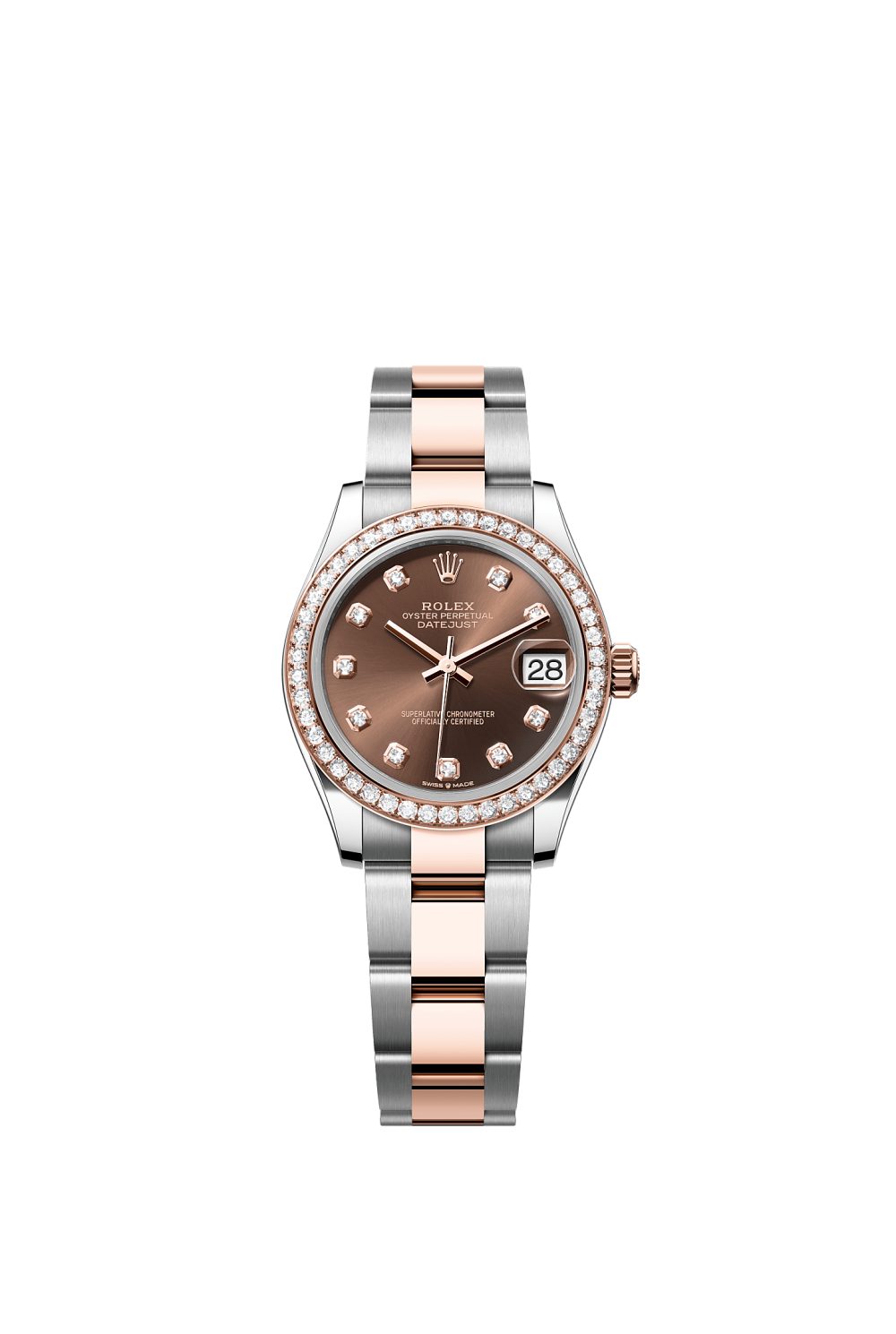 Datejust 31 – Oystersteel, Everose gold and diamonds
