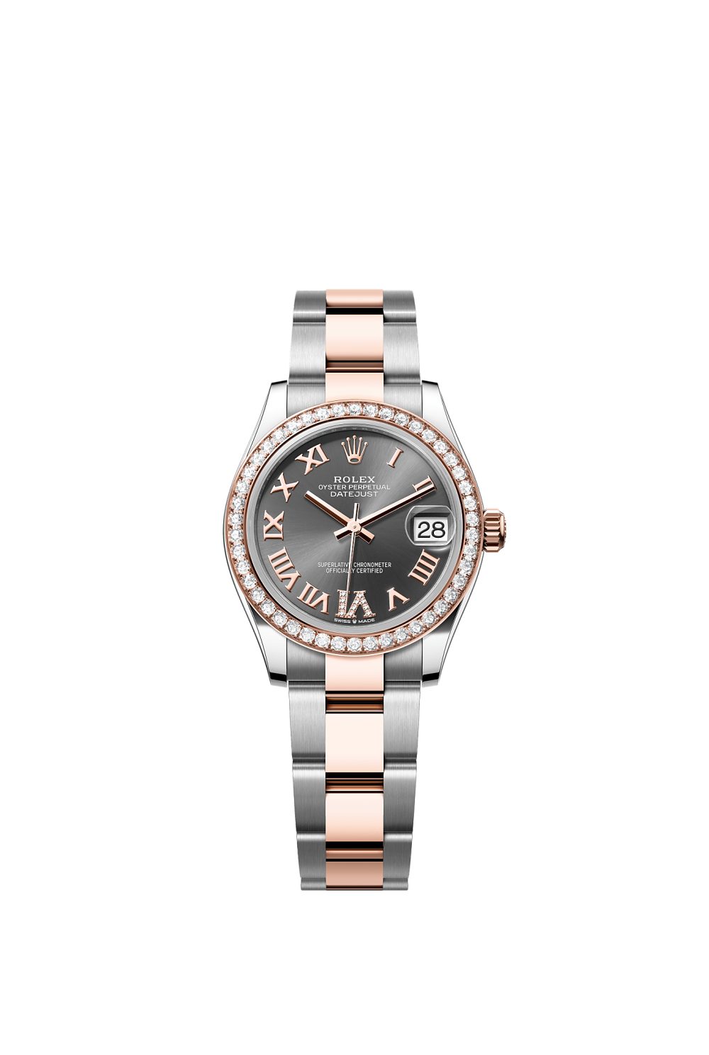 Datejust 31 – Oystersteel, Everose gold and diamonds