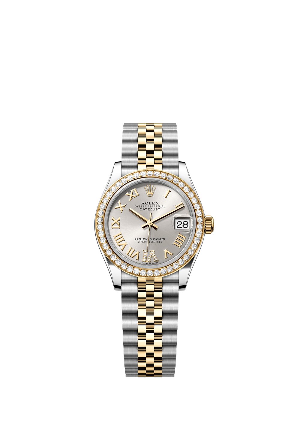 Datejust 31 – Oystersteel, yellow gold and diamonds