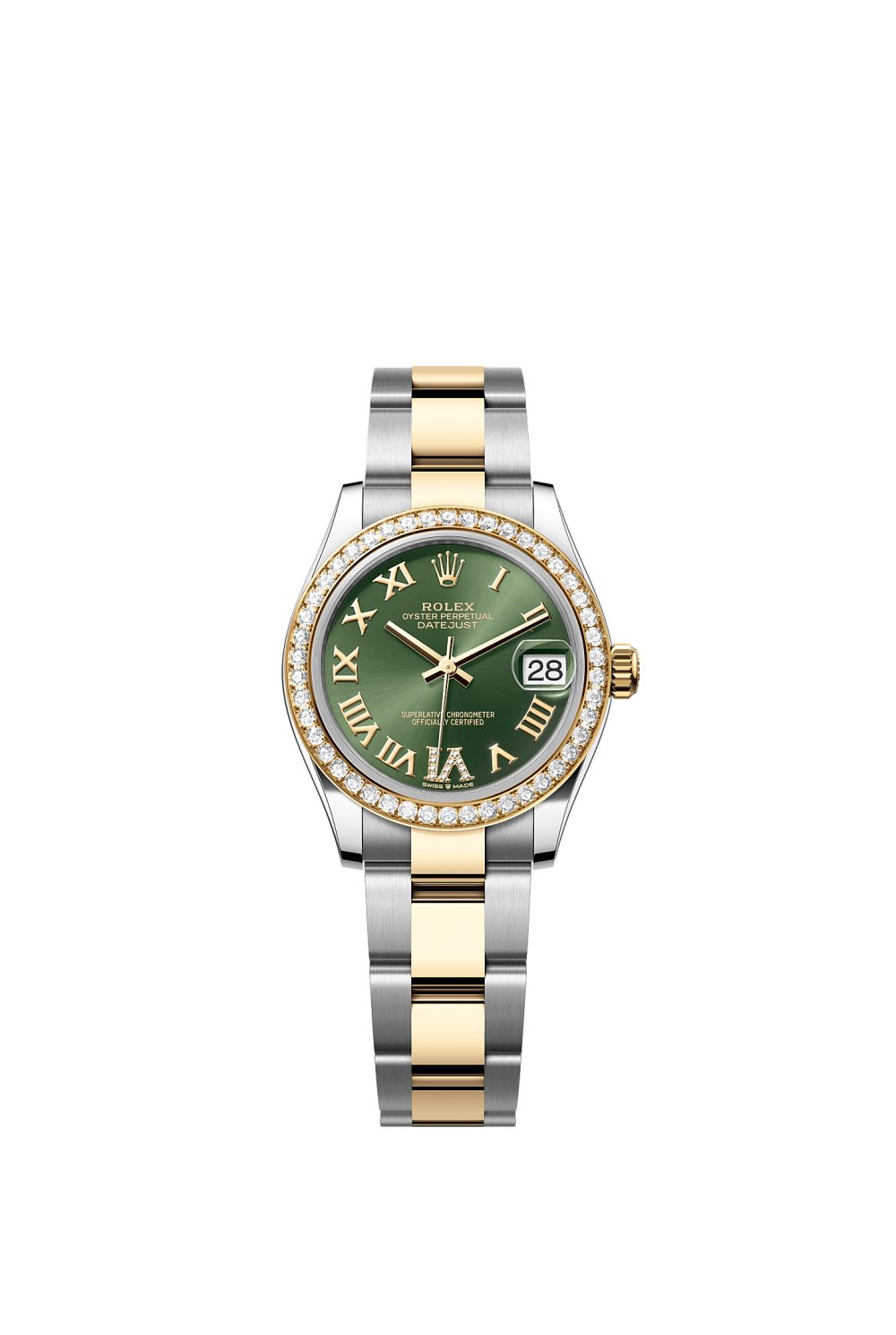 Datejust 31 – Oystersteel, yellow gold and diamonds