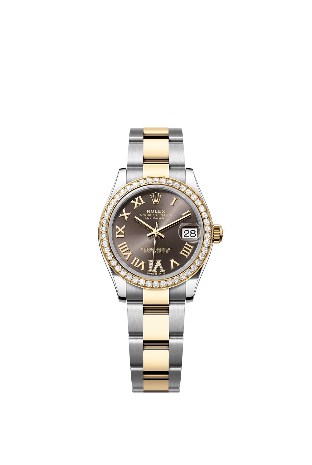 Datejust 31 – Oystersteel, yellow gold and diamonds