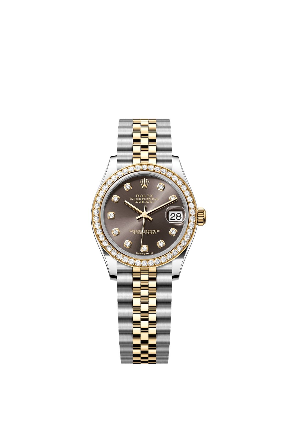 Datejust 31 – Oystersteel, yellow gold and diamonds