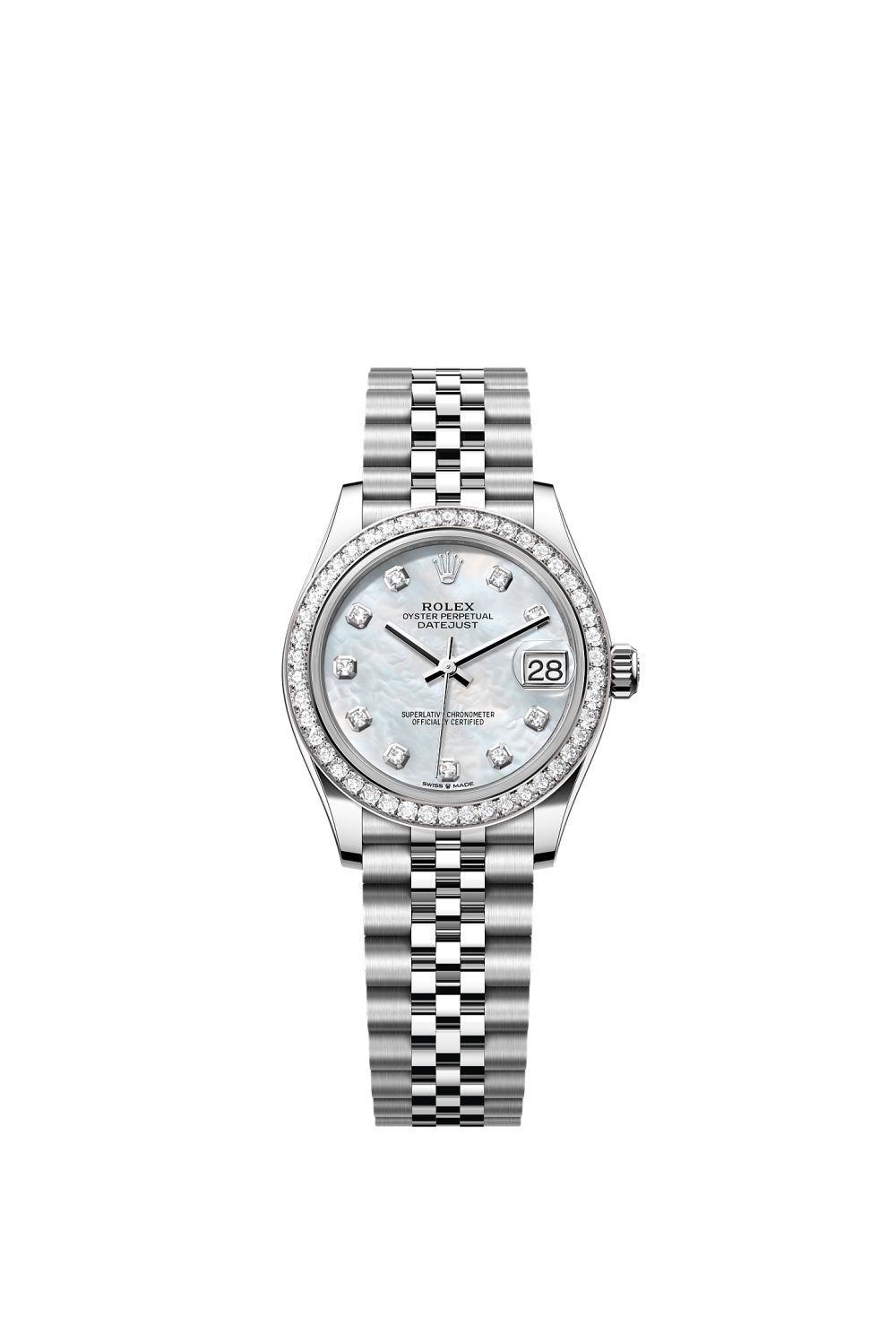 Datejust 31 – Oystersteel, white gold and diamonds