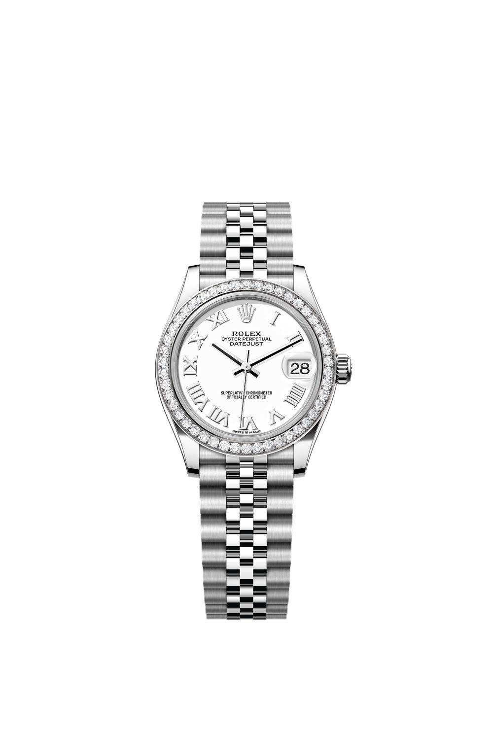 Datejust 31 – Oystersteel, white gold and diamonds