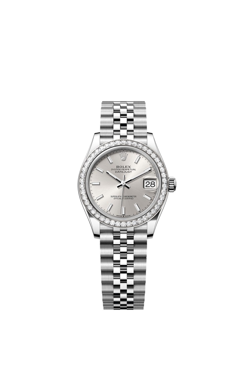 Datejust 31 – Oystersteel, white gold and diamonds