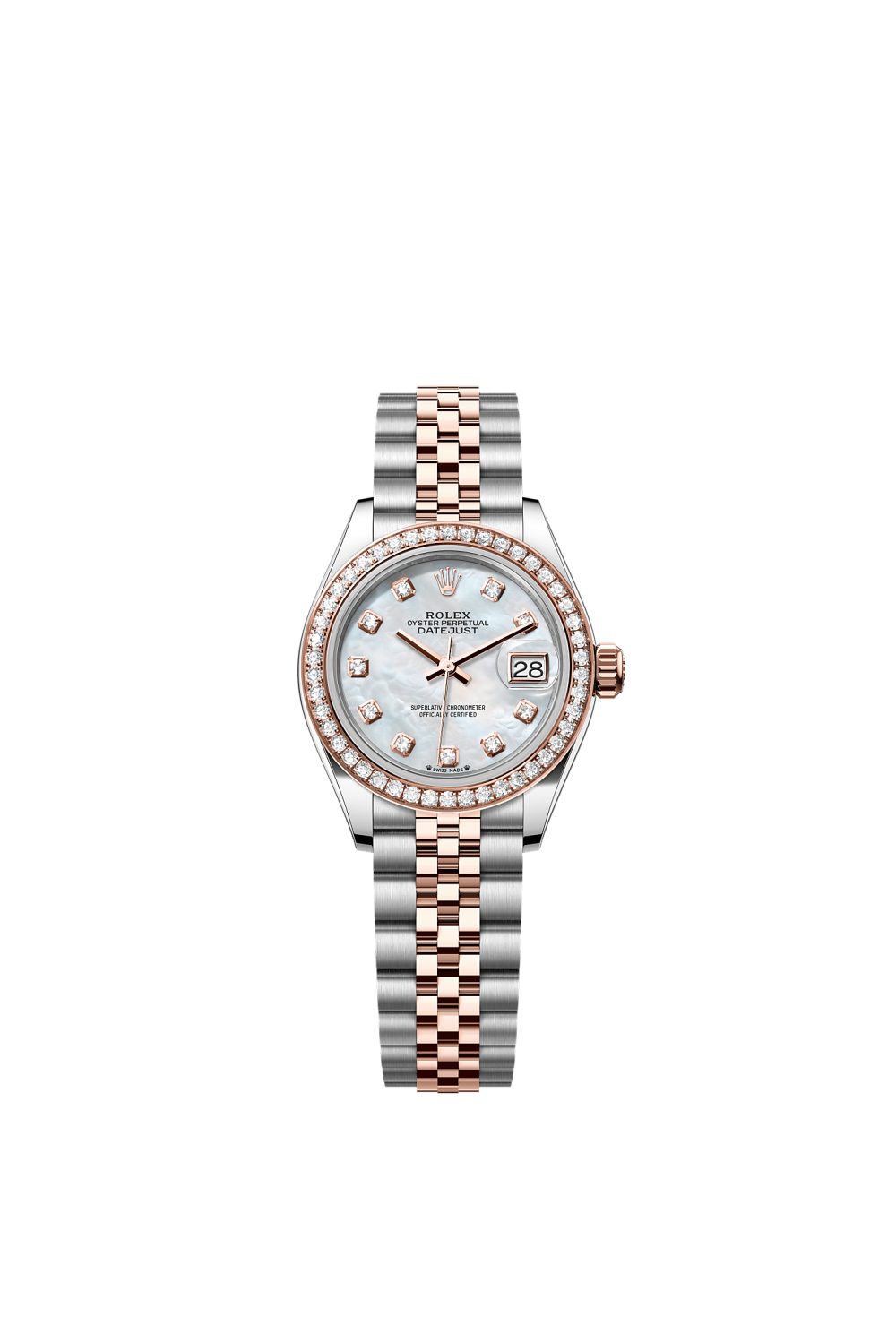 Lady-Datejust – Oystersteel, Everose gold and diamonds