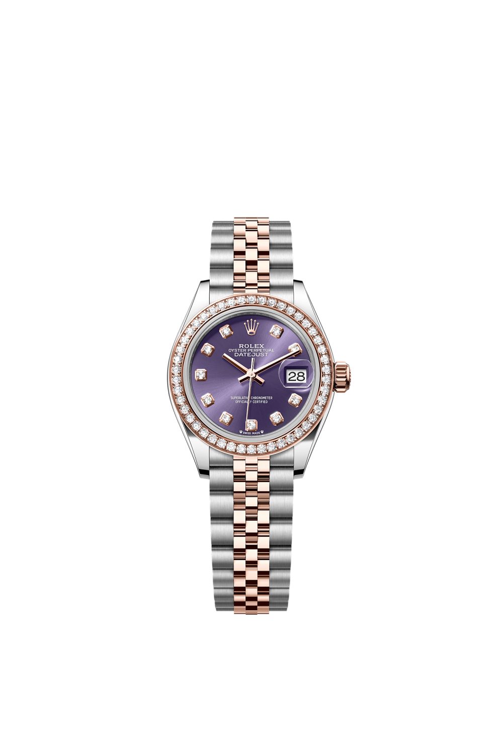 Lady-Datejust – Oystersteel, Everose gold and diamonds