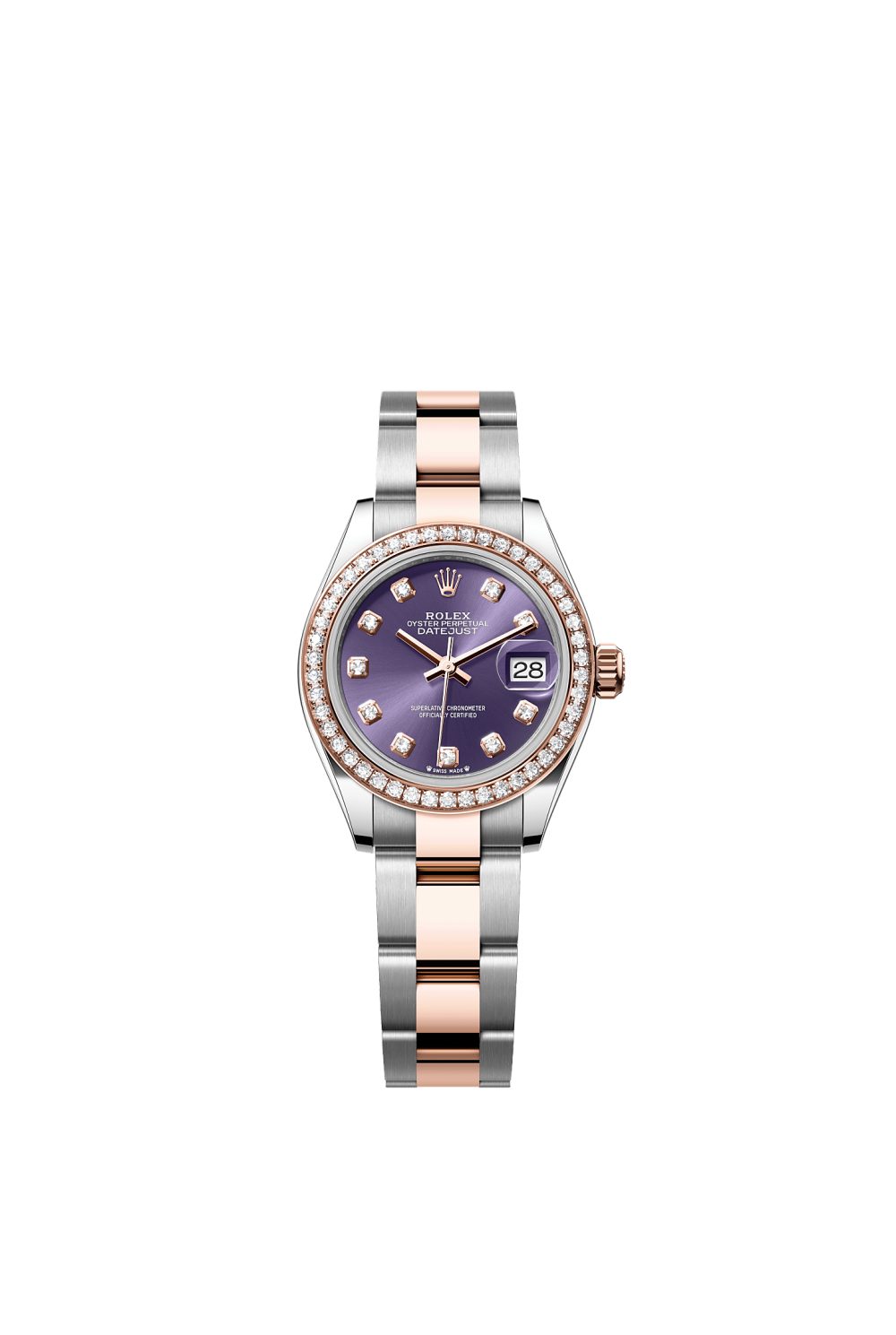 Lady-Datejust – Oystersteel, Everose gold and diamonds