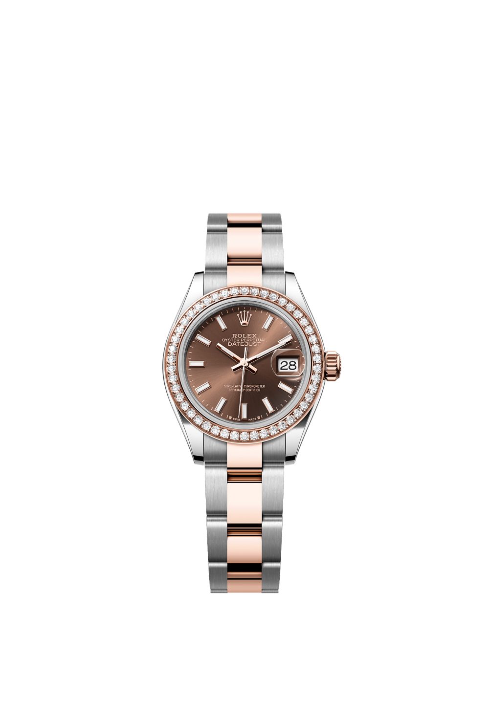 Lady-Datejust – Oystersteel, Everose gold and diamonds