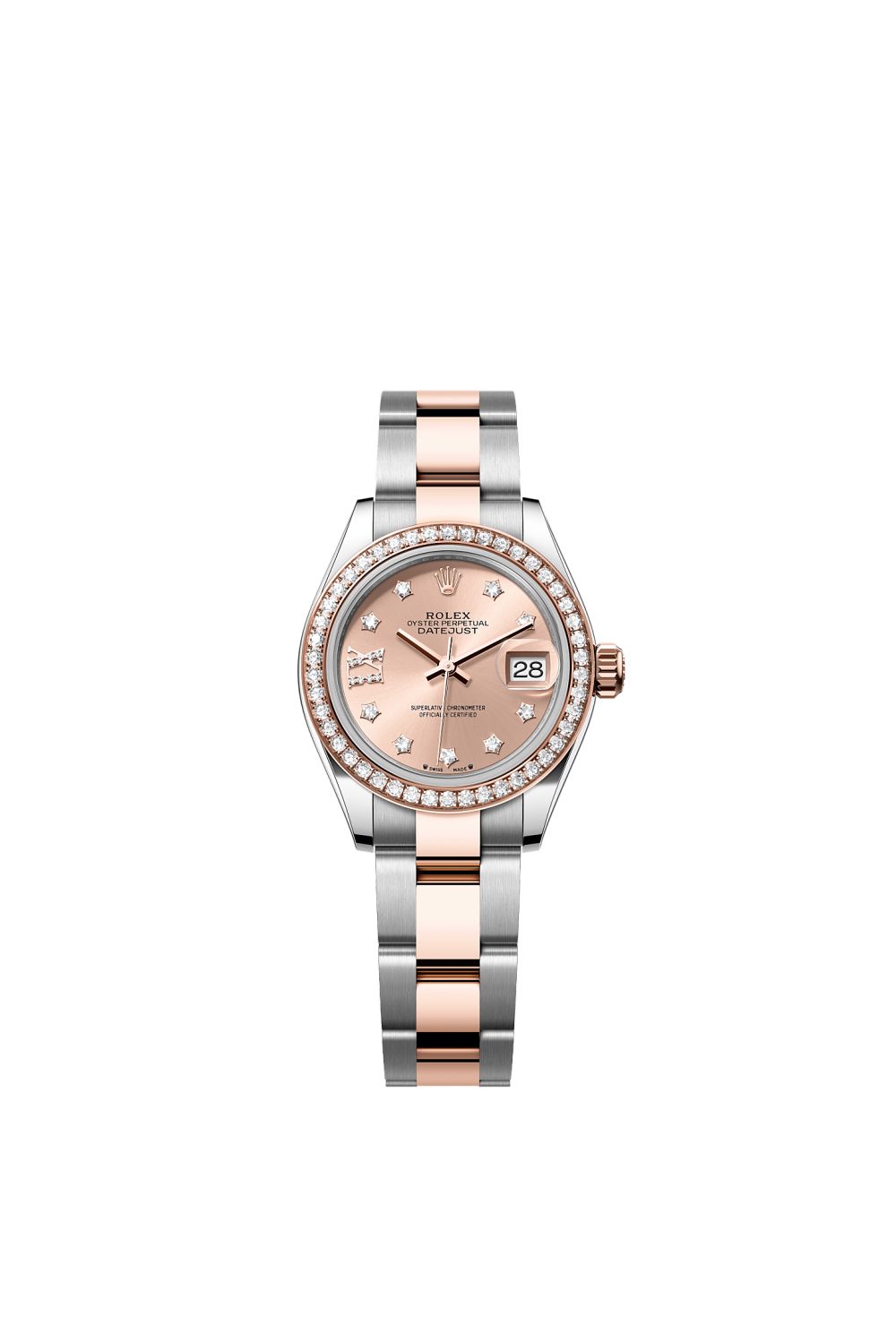 Lady-Datejust – Oystersteel, Everose gold and diamonds