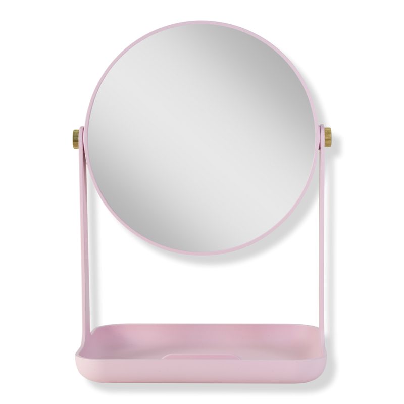 Makeup Mirror with 5X/1X Magnification, Tray & Phone Holder - Rose Quartz