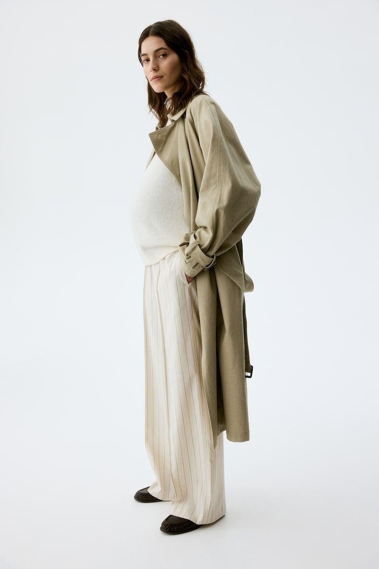 MAMA Before & After Wide-Leg Crease-Detail Pants