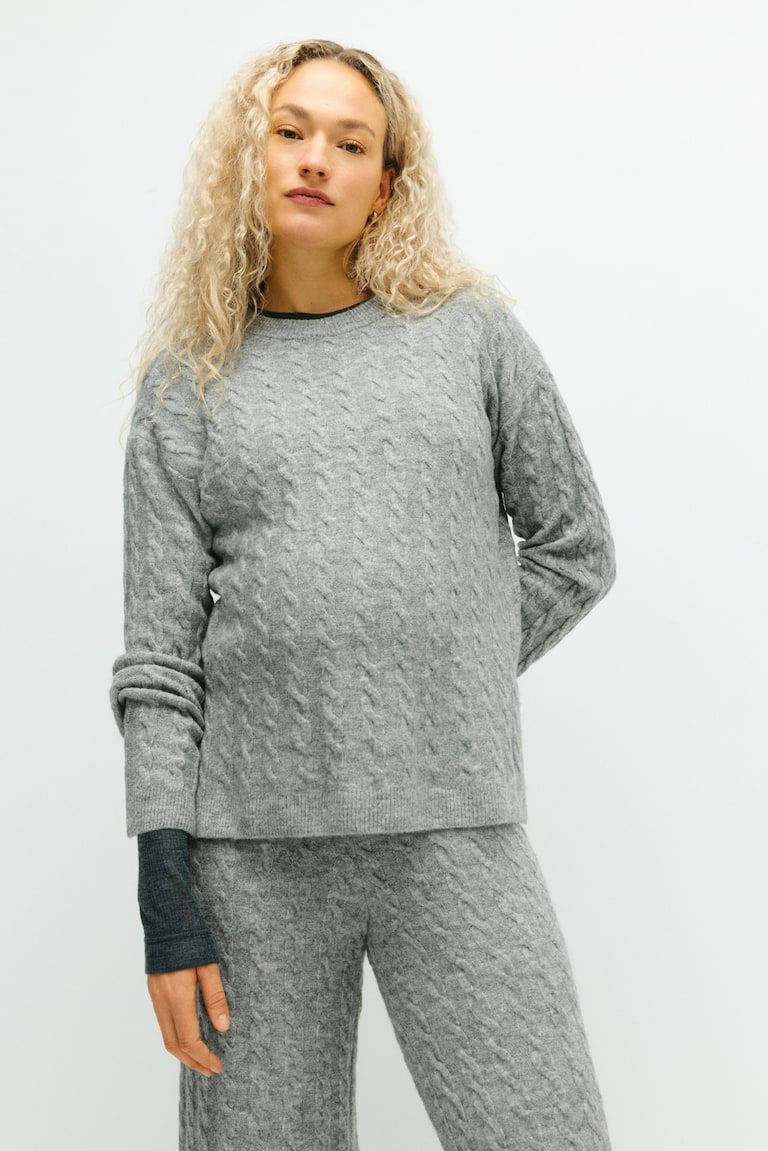 MAMA Cable-Knit Sweater
