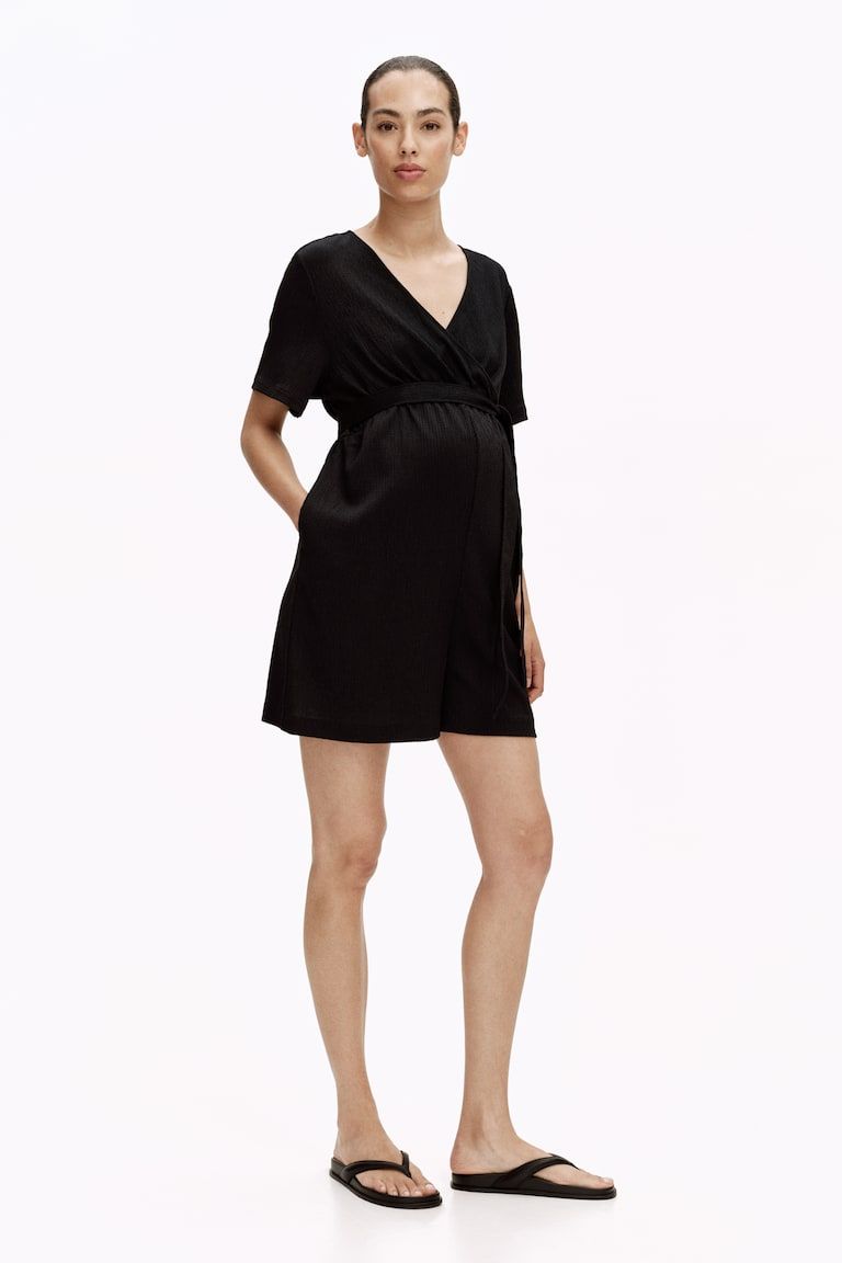 MAMA Crinkled Jersey Romper