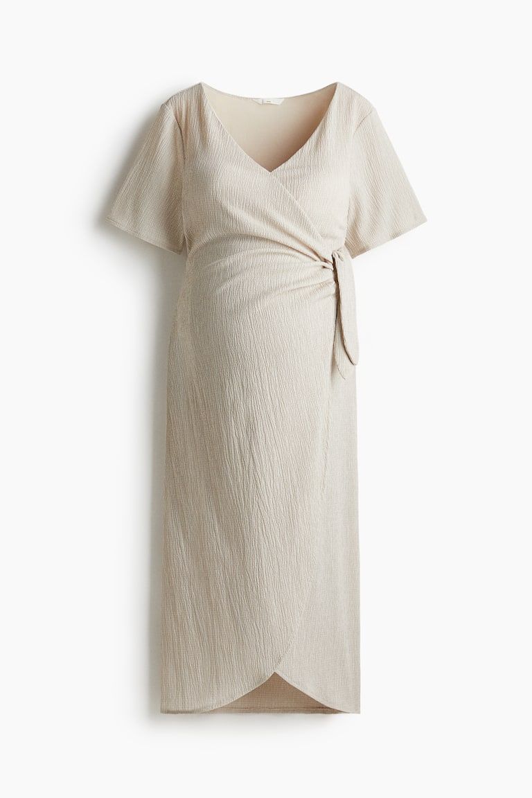 MAMA Crinkled wrap dress