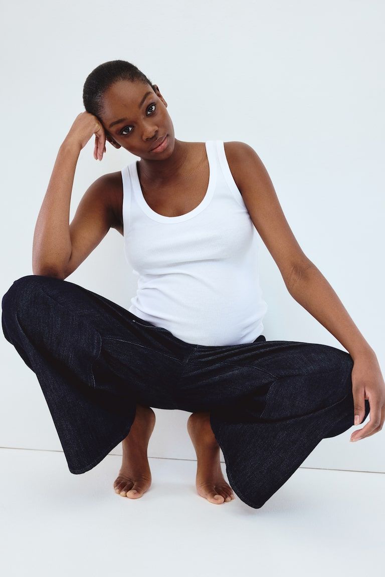 MAMA Denim Drawstring Pants