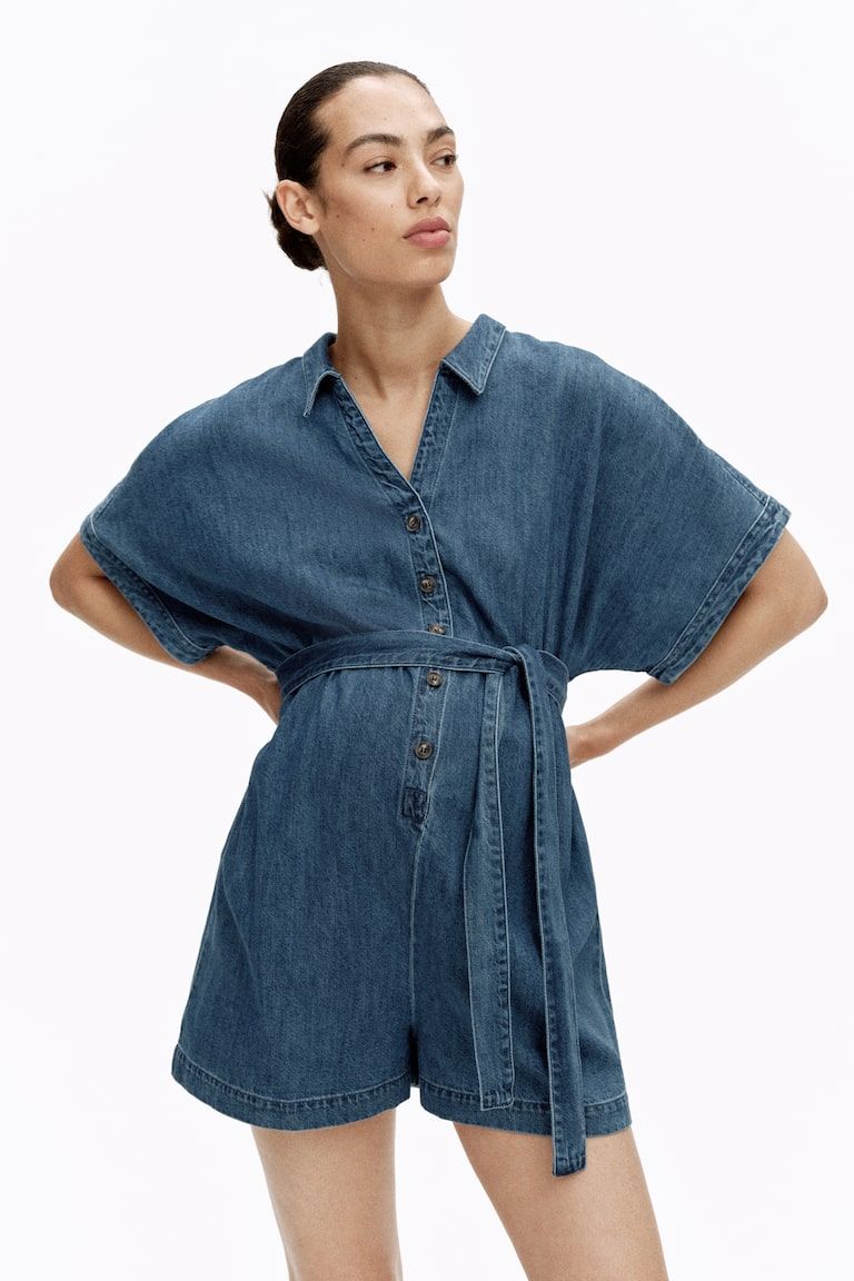 MAMA Denim Romper