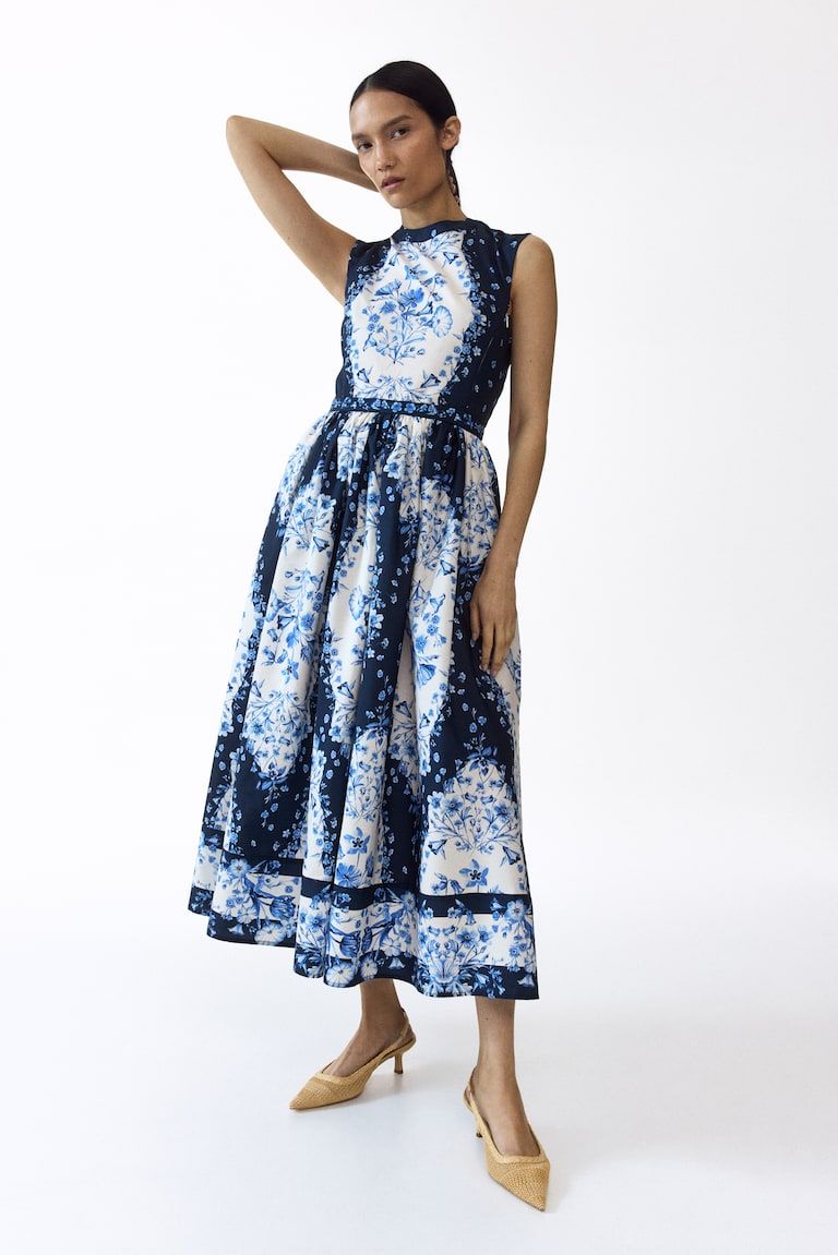MAMA Flared-Skirt Nursing Dress