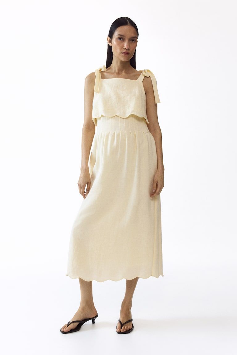 MAMA Nursing Dress with Tie-Top Shoulder Straps