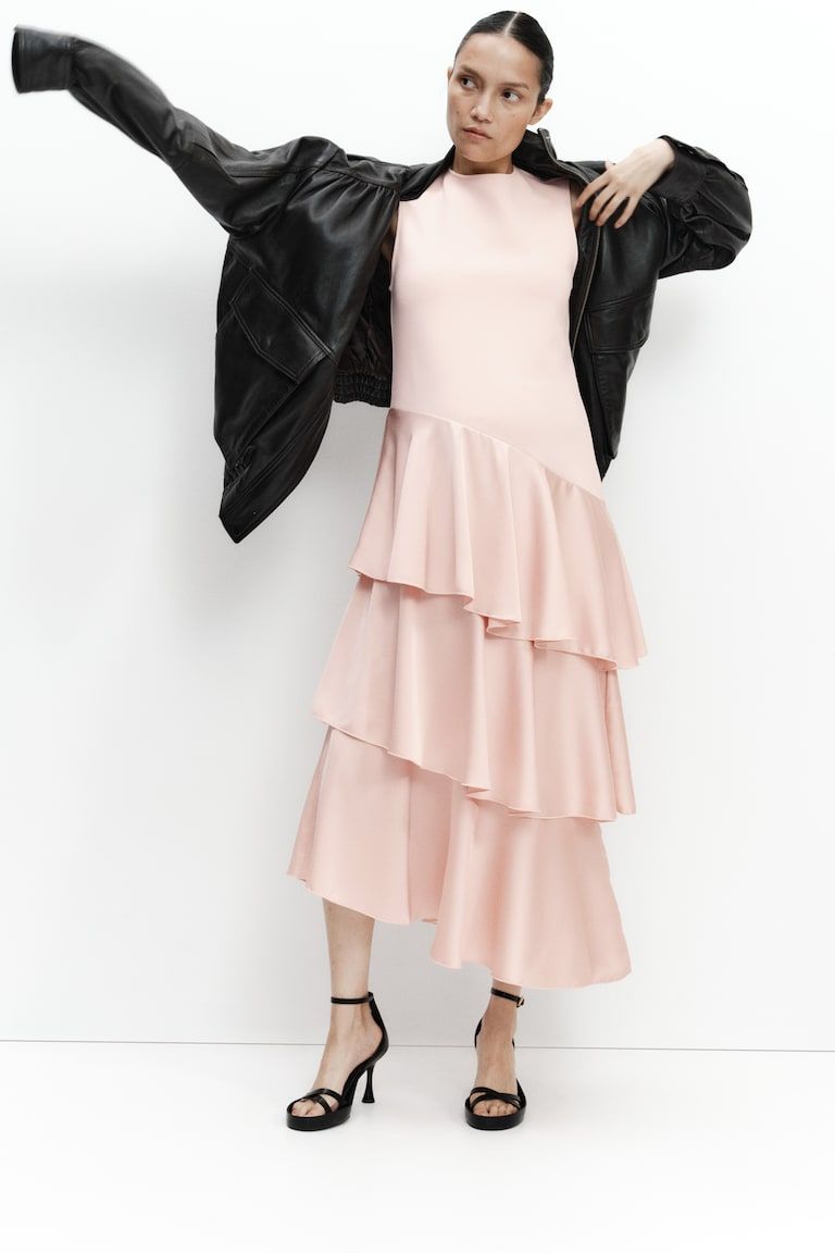 MAMA Ponte Dress with Satin Skirt