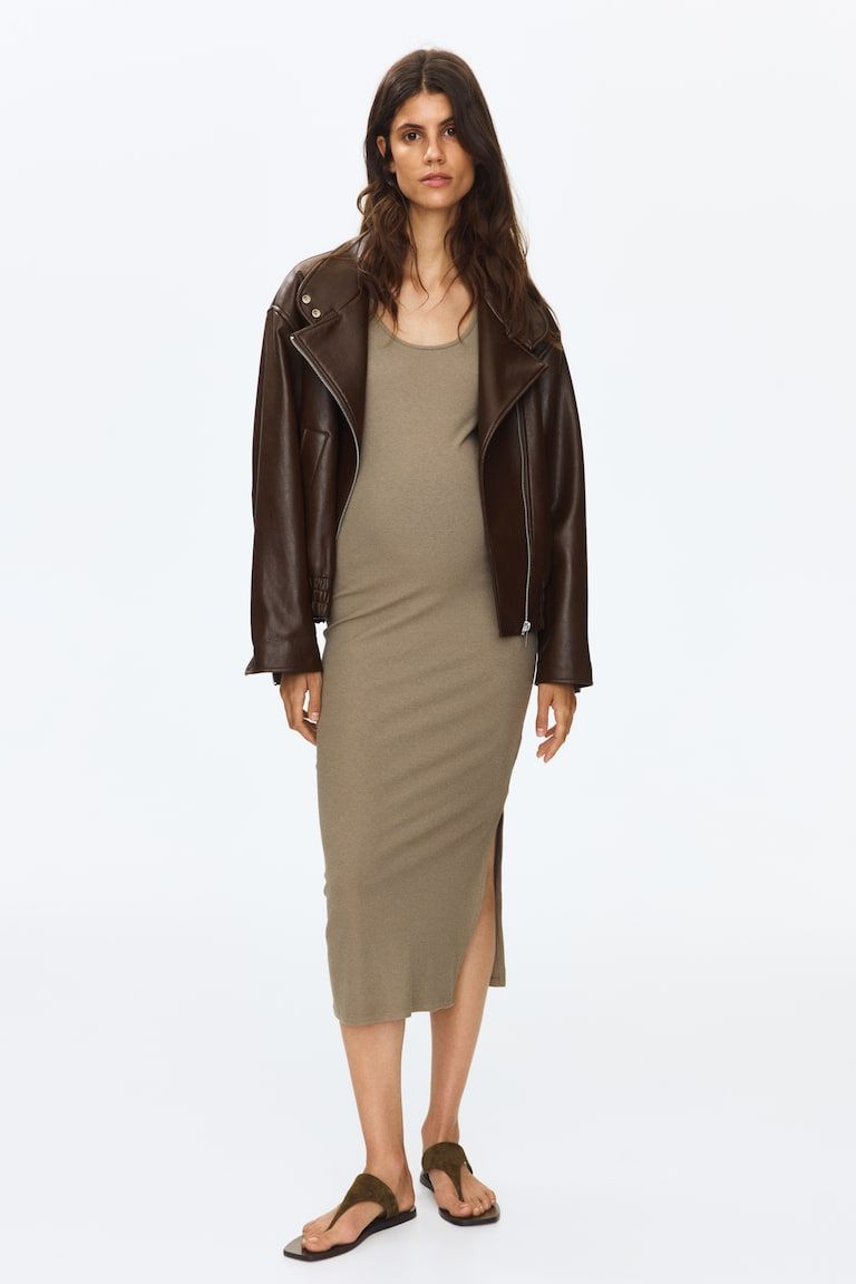 MAMA Ribbed Jersey Dress