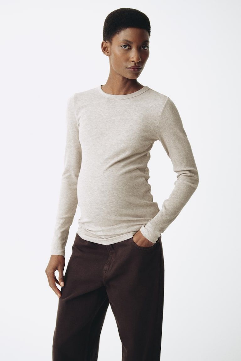 MAMA Ribbed Jersey Top
