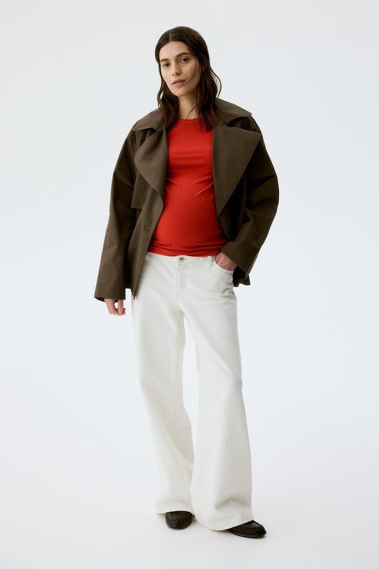 MAMA Ribbed Jersey Top