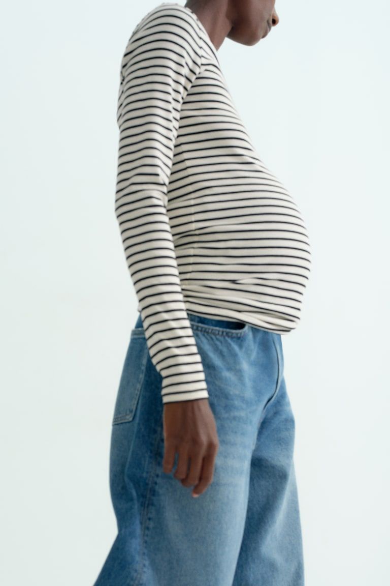 MAMA Ribbed Jersey Top