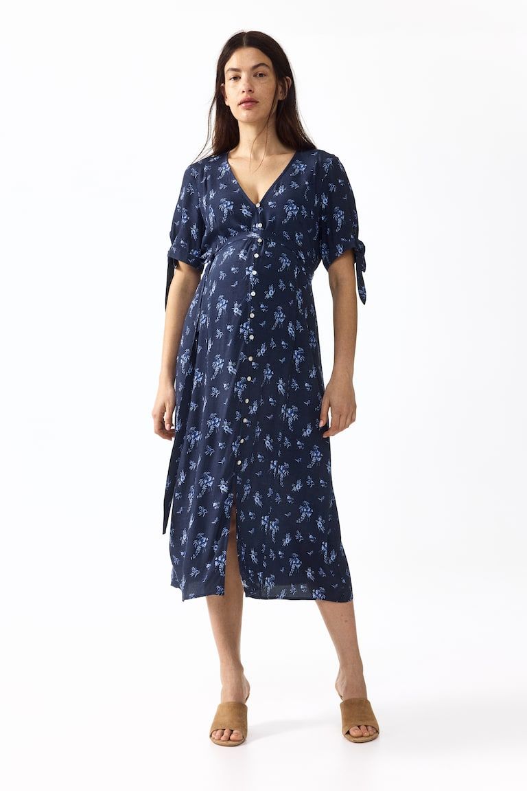 MAMA Tie-Belt Viscose Dress
