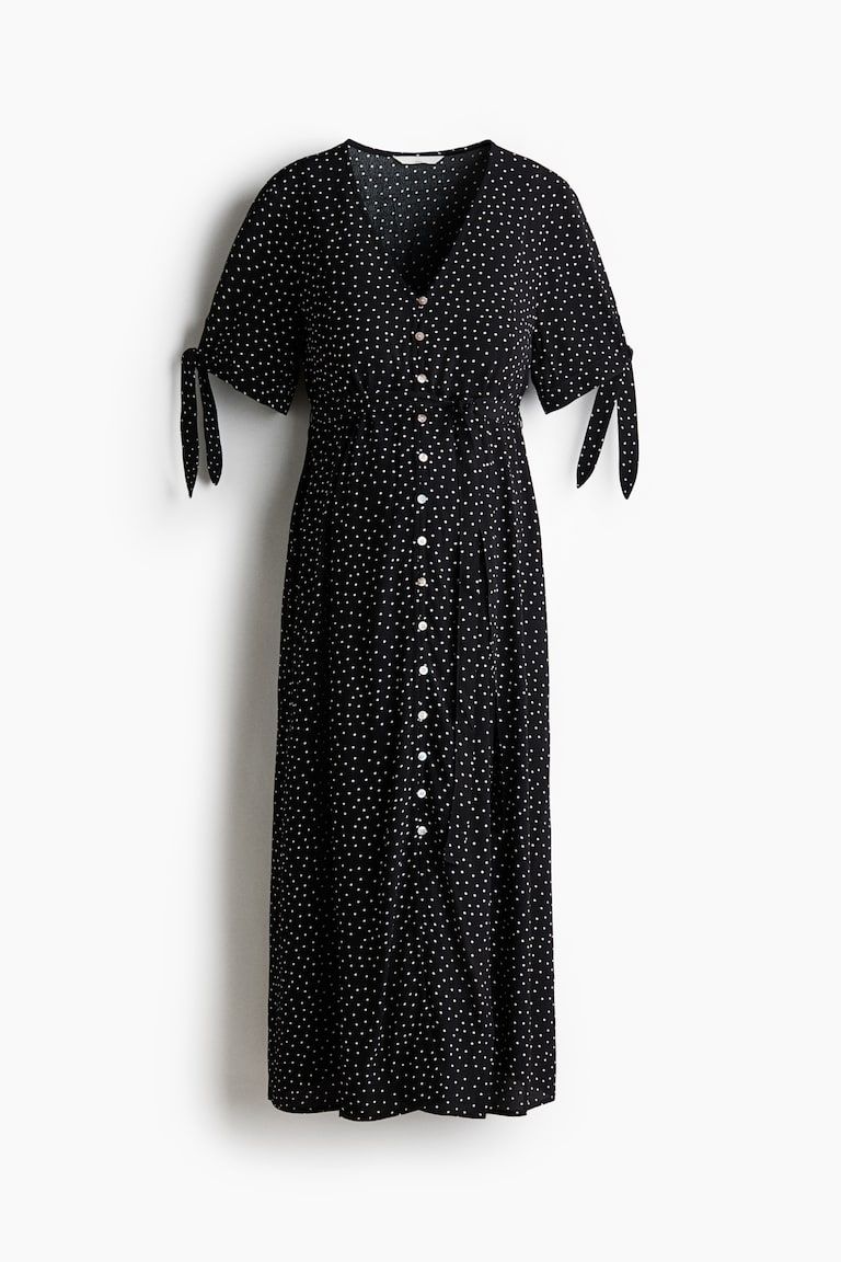 MAMA Tie-Belt Viscose Dress